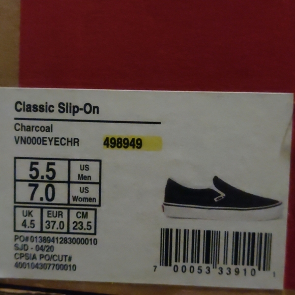 Vans Slip-on Skate Shoes Charcoal UnisexV… main image 4